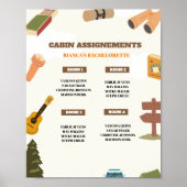 Camping Junggeselinnen-Abschied Kabine Zuweisung S Poster (Vorne)