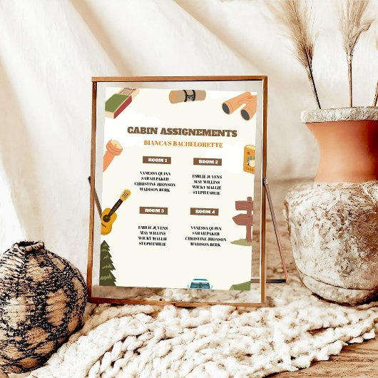 Camping Junggeselinnen-Abschied Kabine Zuweisung S Poster