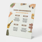 Camping Junggeselinnen-Abschied Kabine Zuweisung S Sockelschild (Vorderseite)