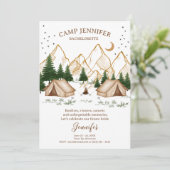 Camping-Junggesellinnen-Wochenend-Abenteuer Einladung (Stehend Vorderseite)