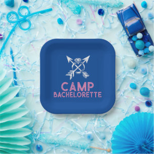 Camping Junggesellinnenabschied Pappteller