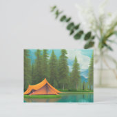 Camping | Just Sprichwort Hi Postkarte (Stehend Vorderseite)