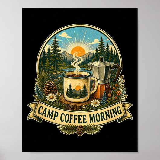 Camping-Kaffee-Morgen  Poster (Vorne)
