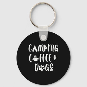 Camping Kaffee Und Hunde Outdoor-Abenteuer Welpen  Schlüsselanhänger