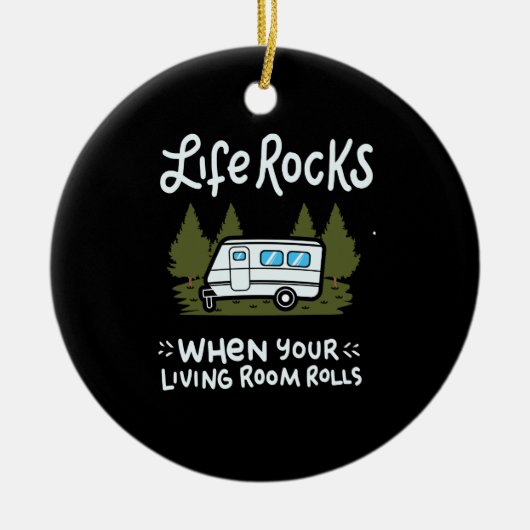 Camping Keramik Ornament (Vorne)