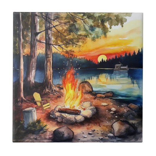 Camping Keramik Tile Fliese (Vorderseite)