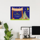 Camping Khaki Green Geburtstag Poster (Heimbüro)