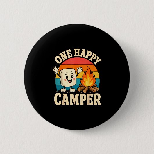 Camping Kinder süß Marshmallow Lagerfeuer Button (Vorderseite)