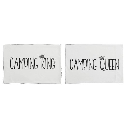 "Camping King and Queen" Kissenbezug (Vorderseite-Set)