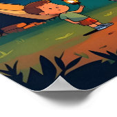 Camping King Vater Digitales Poster drucken (Ecke)