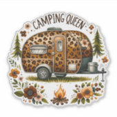 Camping-Königin-Aufkleber Aufkleber (Vorderseite)