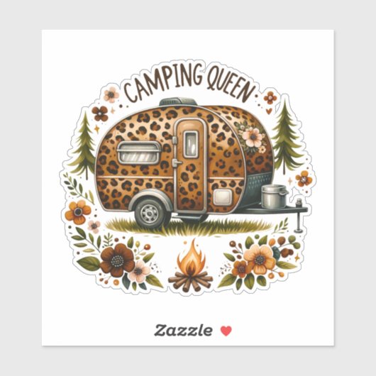 Camping-Königin-Aufkleber Aufkleber (Blatt)