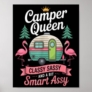 Camping-Königin Cly Sy Intelligent Lustig Frauen M Poster
