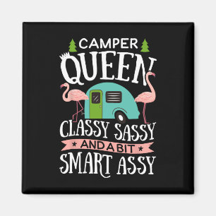 Camping-Königin Cly Sy Smart Lustige Frauen Mädche Magnet