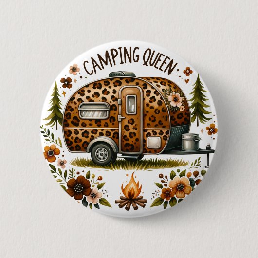 Camping-Königin-Knopf Button (Vorderseite)