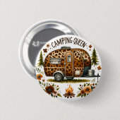 Camping-Königin-Knopf Button (Vorne & Hinten)