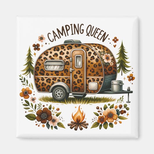 Camping-Königin Magnet (Vorne)