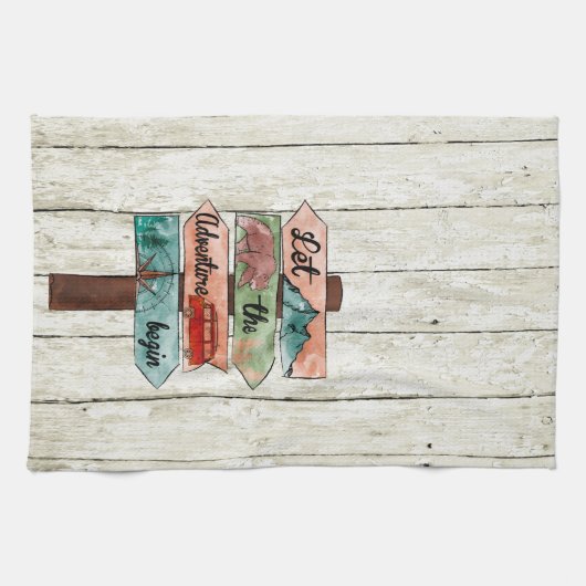 Camping Kostenvoranschlag Direktes Wasserfarbensym Geschirrtuch (Horizontal)