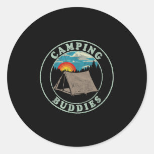 Camping-Kumpels! Lustiges Retro-Shirt für Camper-F Runder Aufkleber