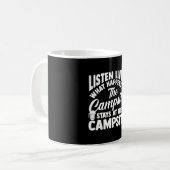 Camping-Lagerfeuer-Camp-Leben-Wald-Camper Kaffeetasse (Vorderseite Links)