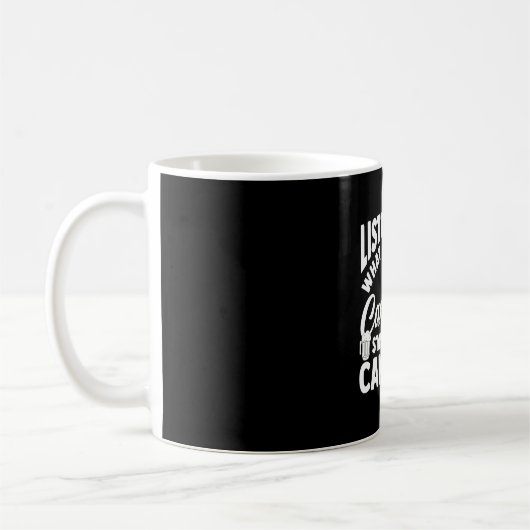 Camping-Lagerfeuer-Camp-Leben-Wald-Camper Kaffeetasse (Links)