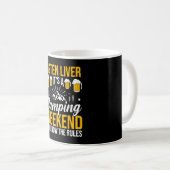 Camping-Lagerfeuer-Camp-Leben-Wald-Camper Kaffeetasse (VorderseiteRechts)