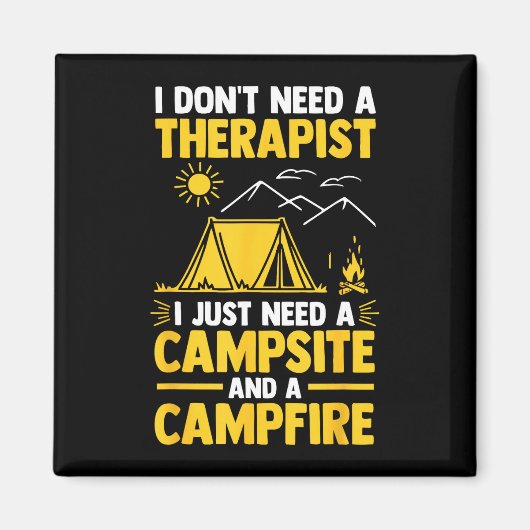 Camping-Lagerfeuer-Camp-Leben-Wald-Camper Magnet (Vorne)