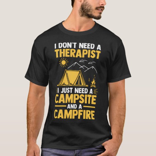 Camping-Lagerfeuer-Camp-Leben-Wald T-Shirt (Vorderseite)