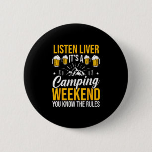 Camping-Lagerfeuer Camping-Leben Wald Camper Button