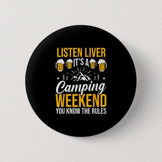 Camping-Lagerfeuer Camping-Leben Wald Camper Button (Vorderseite)