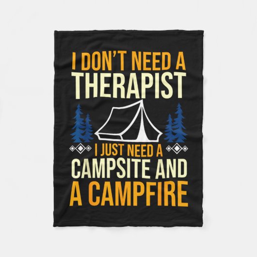 Camping-Lagerfeuer Camping-Leben Wald Camper Fleecedecke (Vorderseite)