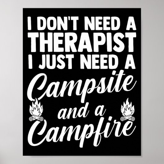 Camping Lagerfeuer Camping-Leben Wald Camper Poster (Vorne)