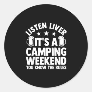 Camping-Lagerfeuer Camping-Leben Wald-Camper Runder Aufkleber