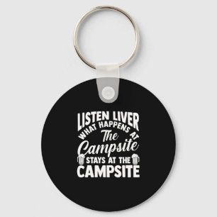 Camping-Lagerfeuer Camping-Leben Wald-Camper Schlüsselanhänger
