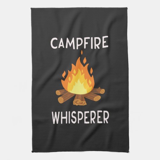 Camping - Lagerfeuer-Flüsterer Geschirrtuch (Vertikal)