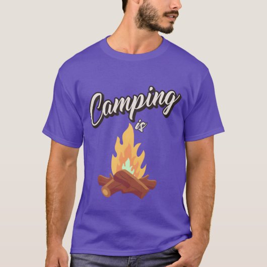 Camping-Lagerfeuer-Junge T-Shirt (Vorderseite)