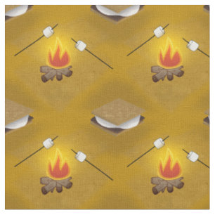 Camping Lagerfeuer und Smores-Muster Stoff