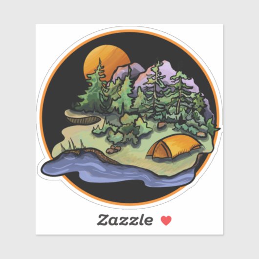 Camping Landscape Sticker (Blatt)