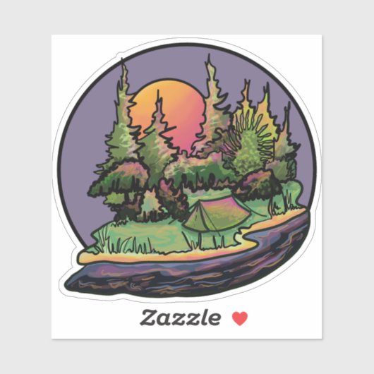 Camping Landscape Sticker (Blatt)