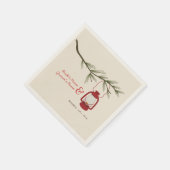 Camping Lantern + Evergreen Tree Wedding Napkins Serviette (Ecke)