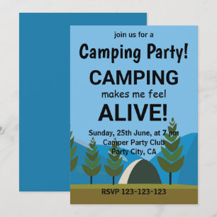 Camping lässt mich mich lebendig fühlen Camping Pa Einladung
