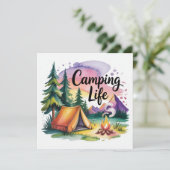 Camping-Leben Einladung (Stehend Vorderseite)