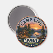 Camping-Leben Fryeburg Maine Rundmagnet Magnet (Vorderseite/Rückseite)
