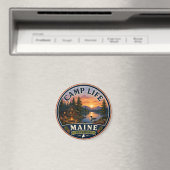 Camping-Leben Fryeburg Maine Rundmagnet Magnet (In Situ (Geschirrspüler))