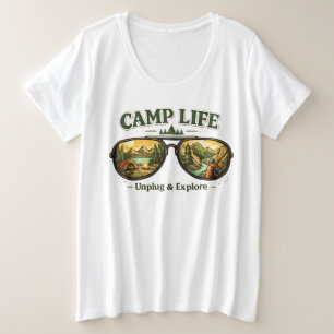 Camping-Leben fühlt sich richtig an – Entspanntes Große Größe T-Shirt