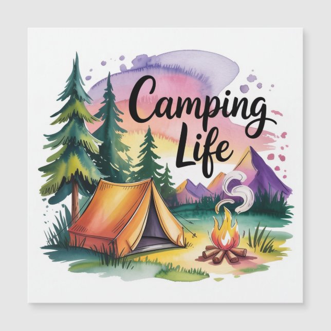 Camping-Leben Magnetkarte (Vorderseite)