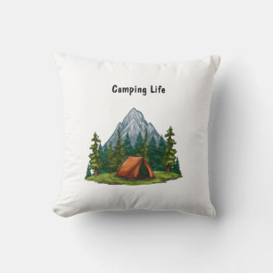 Camping-Leben mit einem Zelt im Wald Rucksackreise Kissen