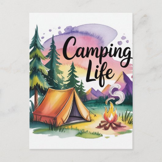 Camping-Leben Postkarte (Vorderseite)