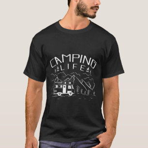 Camping-Leben Wildnis Natur Outr Lagerfeuer Mädche T-Shirt