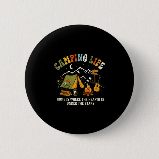 Camping-Leben Zuhause ist dort, wo das Herz unter Button (Vorderseite)